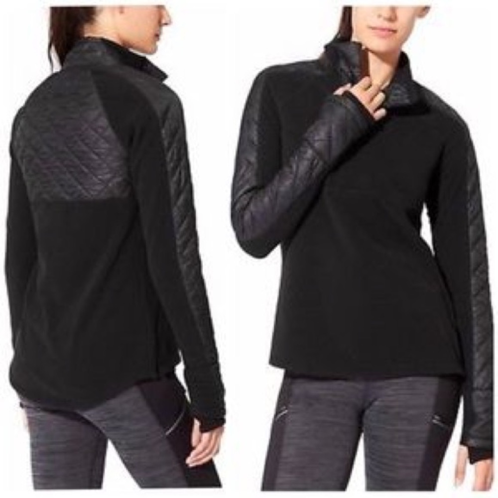 Athleta Vortex Fleece Half Zip, Black, S